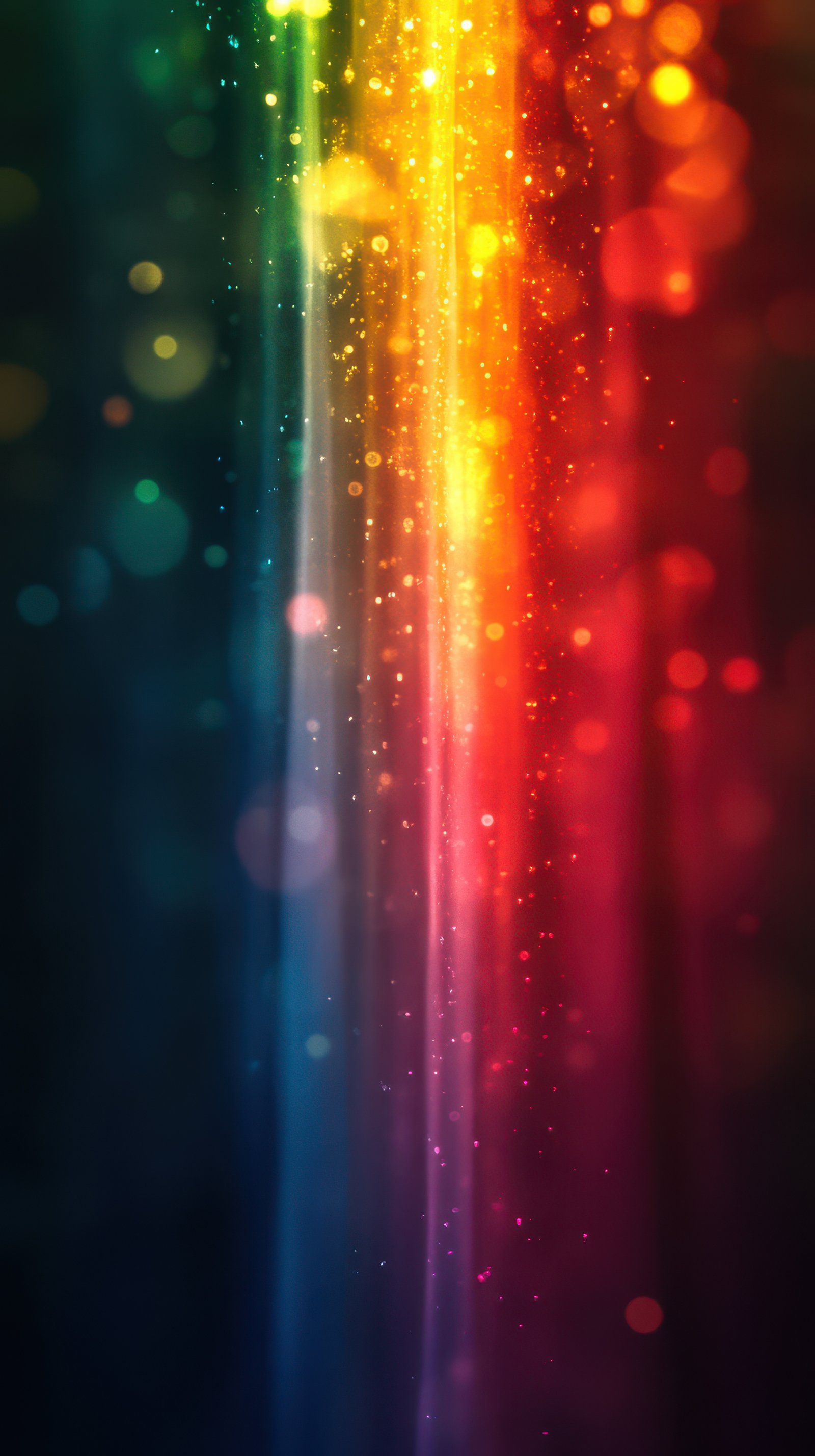 Colorful light streaks create a mesmerizing abstract background in vibrant hues during a tranquil evening